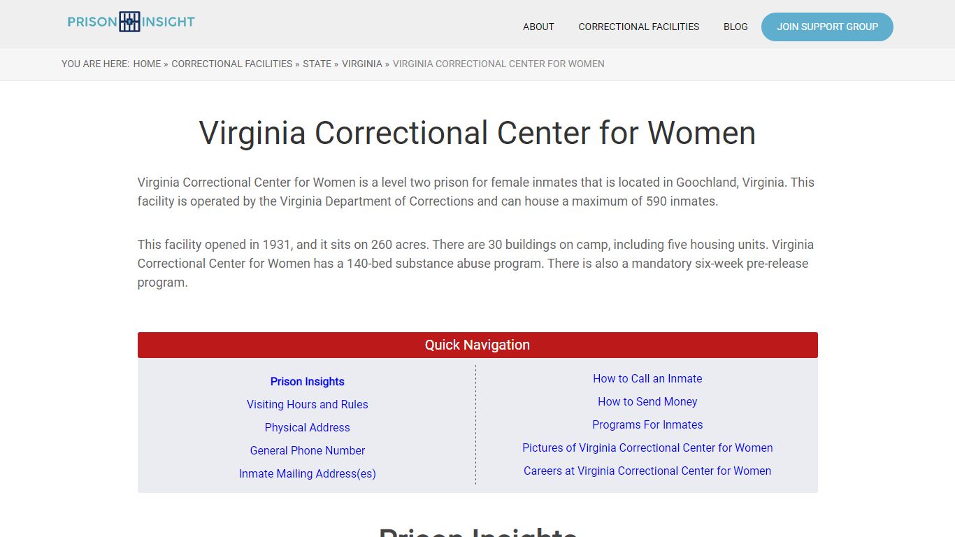 Virginia Correctional Center for Women - Prison Insight